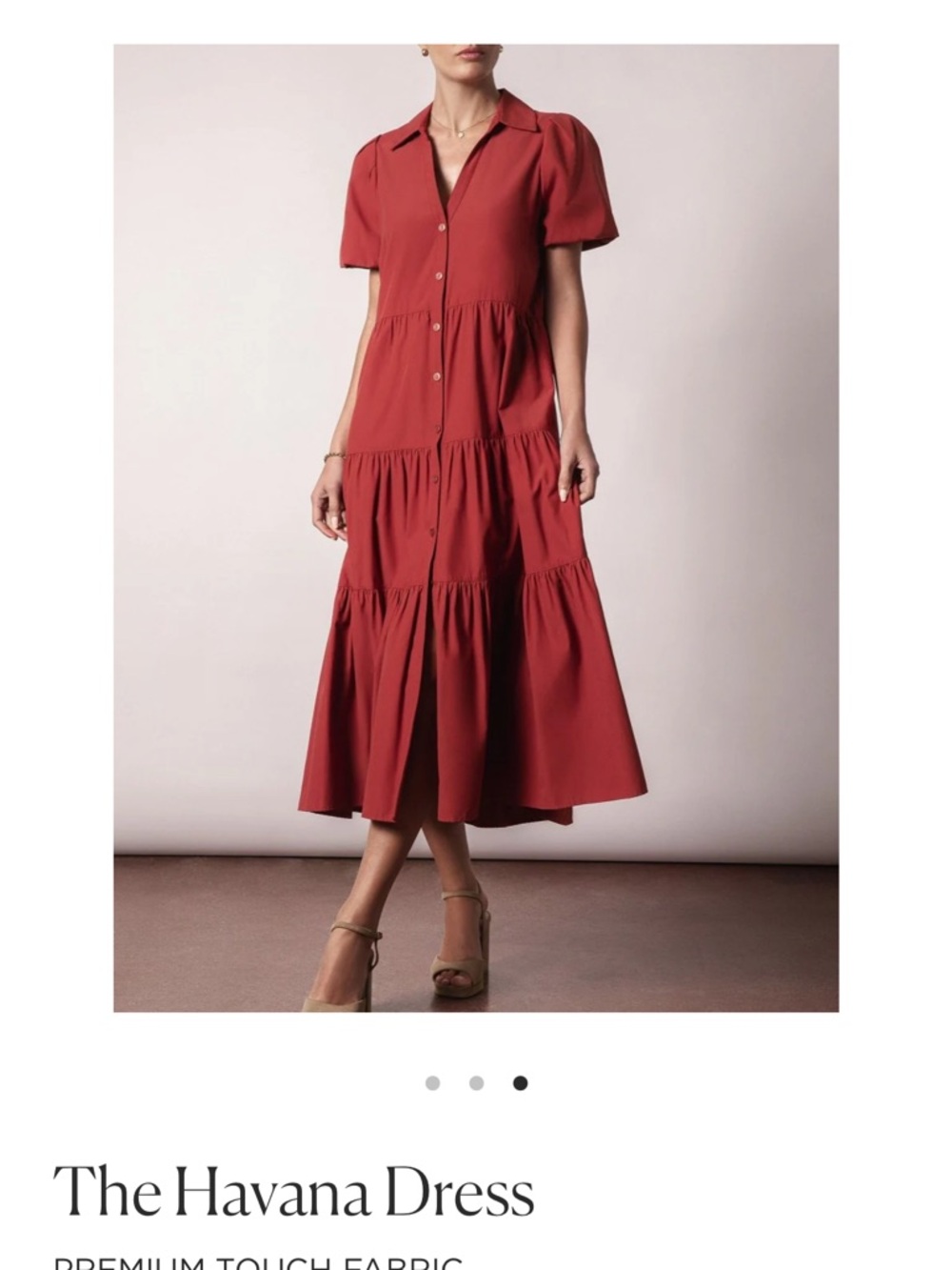 Brochu Walker The Havana Dress - Red Tuscany Tiered Button-Front Midi Dress